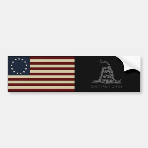 1776 Betsy Ross Flag  DONT TREAD ON ME Gadsden Bumper Sticker