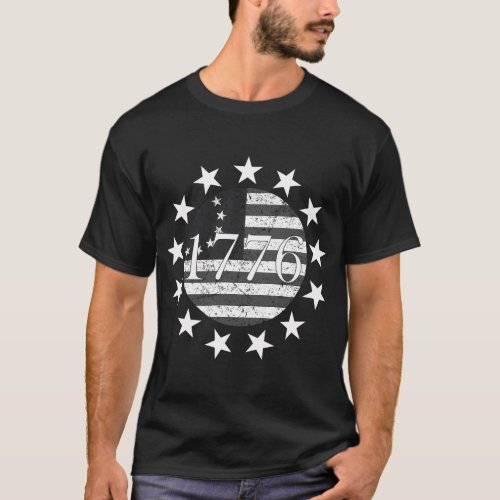 1776 Betsy Ross Usa Flag Patriotic T_Shirt