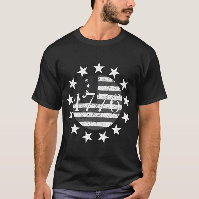 1776 Betsy Ross Usa Flag Patriotic T-Shirt (Front)