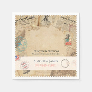 1776 Colonial Americana Newspaper Design Napkins