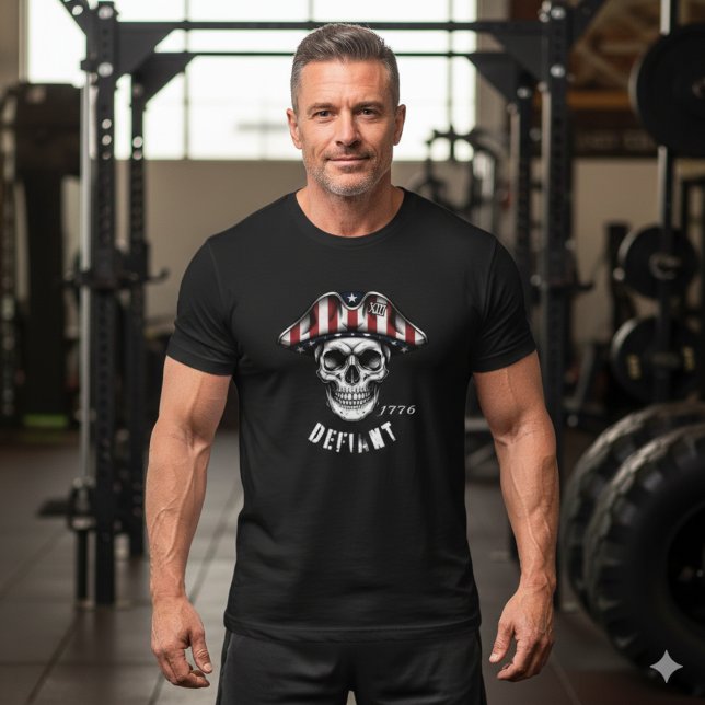 1776 Defiant Skull Patriot T-Shirt (Creator Uploaded)