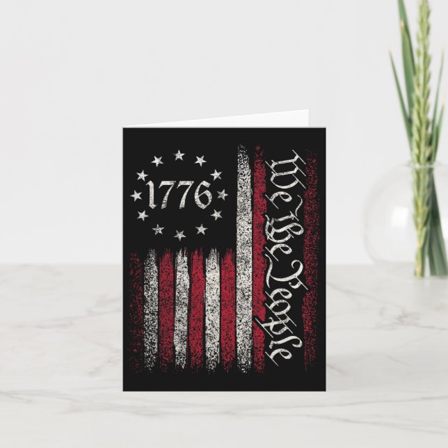 1776 Flag Constitution Independence Day American P Card (Front)