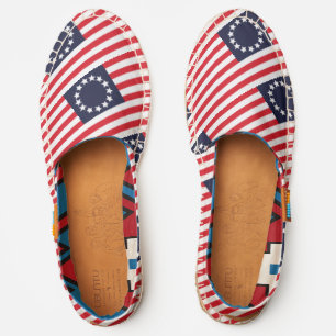 1776 Flag Patriotic Scatter Pattern Betsy Ross Espadrilles