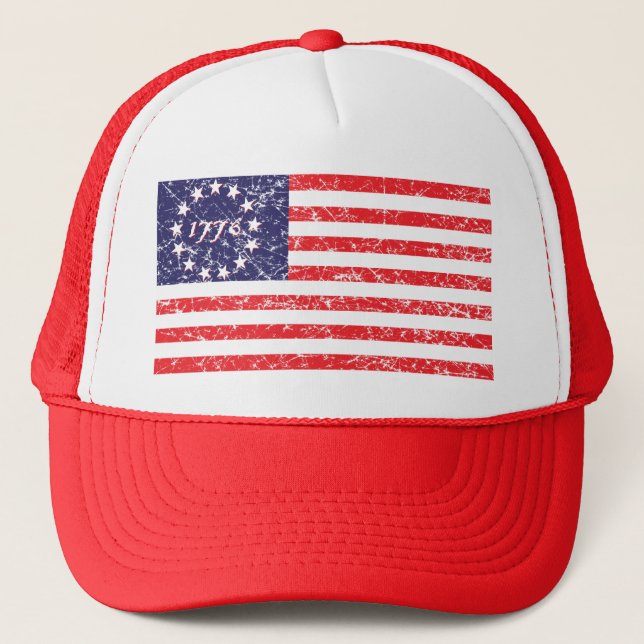 1776-flag trucker hat (Front)