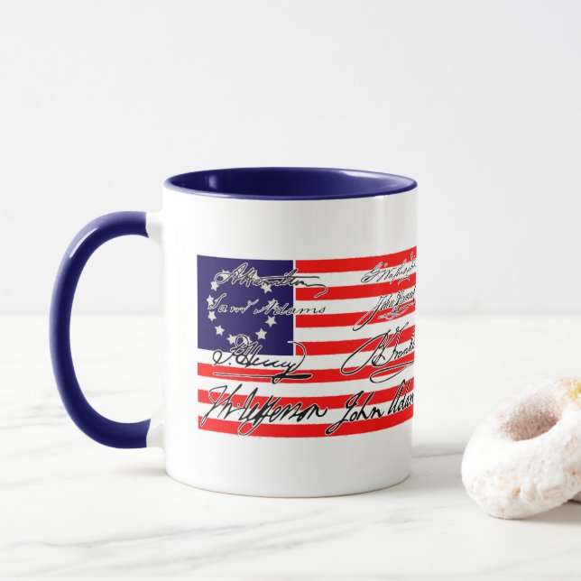 1776 Founding Fathers & Patriots Mug (With Donut)