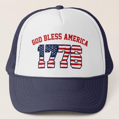 1776 _ God Bless America Trucker Hat