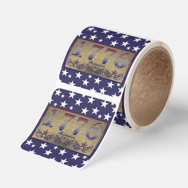 1776 Independence  Square Sticker (Roll)