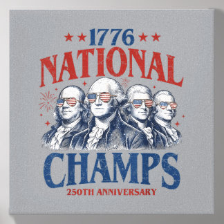 1776 National Champs Patriotic Aamerica Founding Canvas Photo Tile