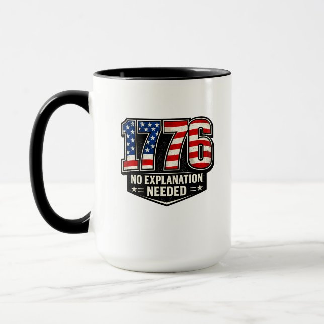1776 No Explanation Needed American Flag Patriot Mug (Left)