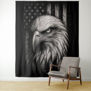 1776 Patriotic Bald Eagle American Flag Tapestry