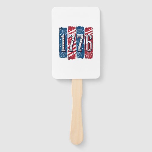 1776 Patriotic Fireworks Vintage Vector Design_1 Hand Fan
