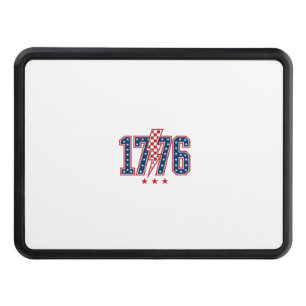 1776 Patriotic Lightning Bolt Vintage Graphic Tee_ Hitch Cover