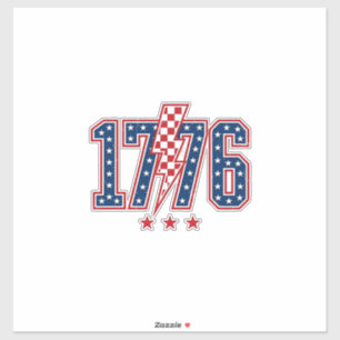 1776 Patriotic Lightning Bolt Vintage Graphic Tee_ Sticker