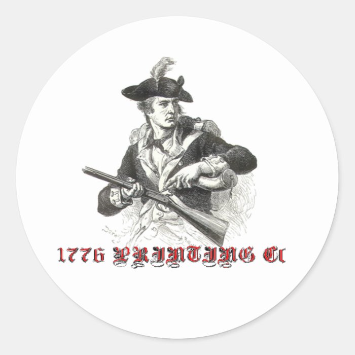 1776 printing co. round stickers