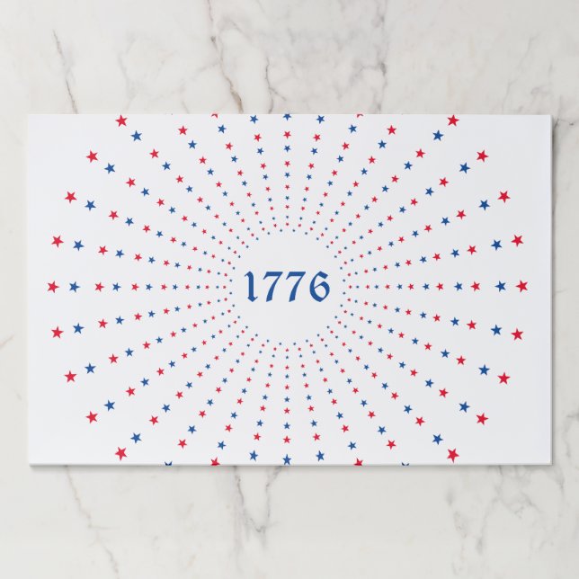 1776 red white blue stars fireworks fun placemats (Front)