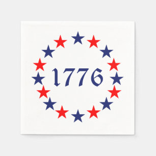 1776 red white blue stars patriotic holiday napkins