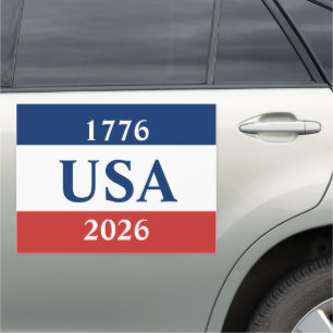 1776 USA 2026 Red White and Blue Patriotic Parade Car Magnet