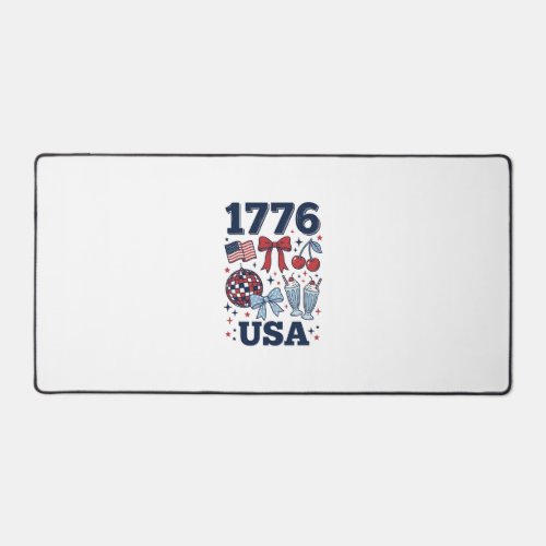 1776 USA Patriotic Coquette Vector Design_1 Desk Mat