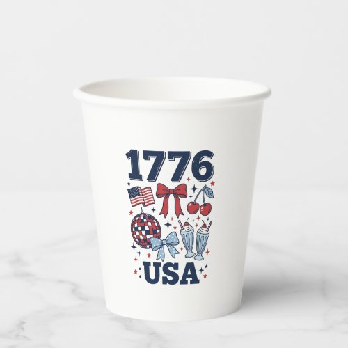 1776 USA Patriotic Coquette Vector Design_1 Paper Cups