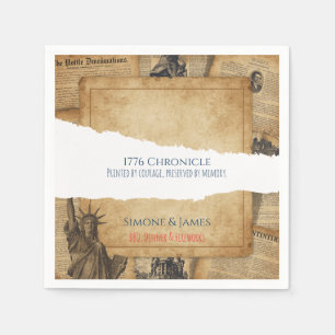 1776 Vintage Americana Chronicle Design Napkins