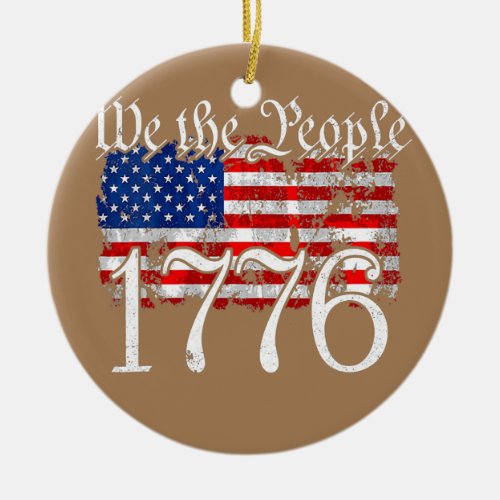 1776 We the People Betsy Ross 4th Of July Ceramic Ornament
