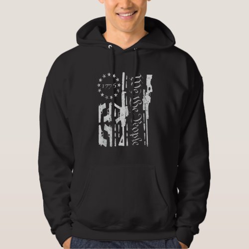 1776 We The People Betsy Ross 4th Of July Gun Usa  Hoodie