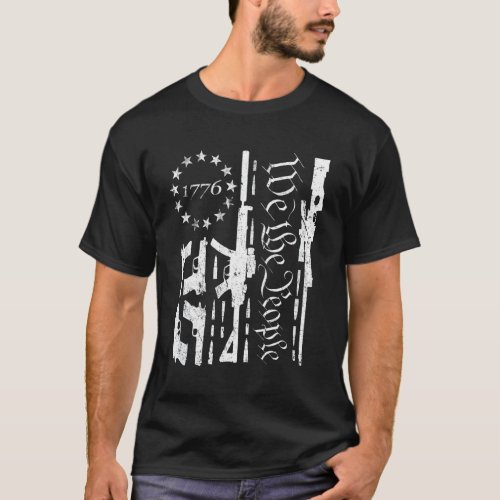1776 We The People Betsy Ross 4th Of July Gun Usa  T_Shirt