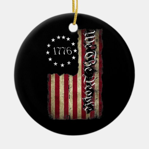 1776 We The People Patriotic American Ceramic Ornament