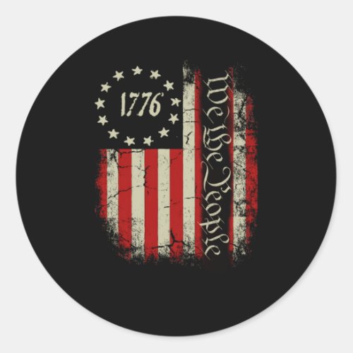 1776 We The People Patriotic American Constitution Classic Round Sticker