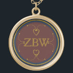 1776 Wedding Collection (Monogrammed) Gold Plated Necklace<br><div class="desc">Inspired by the commanding,  formal elegance of General George Washington's military uniforms,  it makes a lovely gift for the ladies in your wedding party!</div>