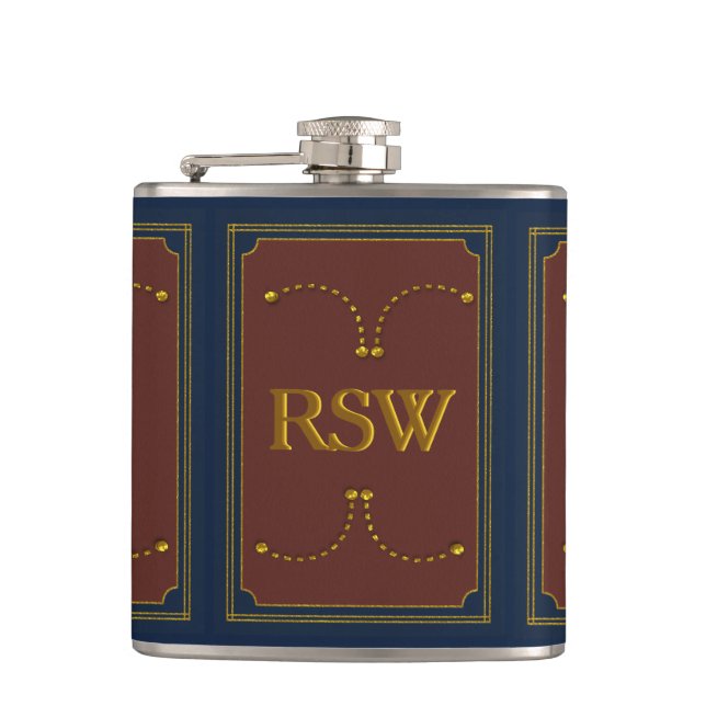 1776 Wedding Collection Monogrammed Hip Flask (Front)
