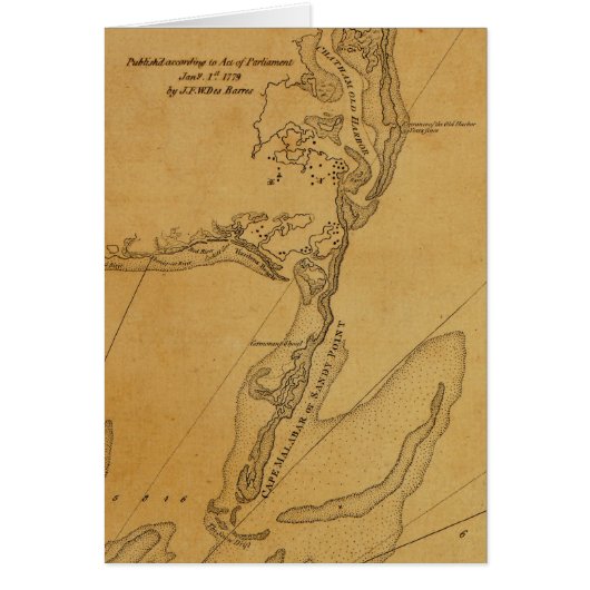 1779 Map of Chatham, Massachusetts Cards (Front)