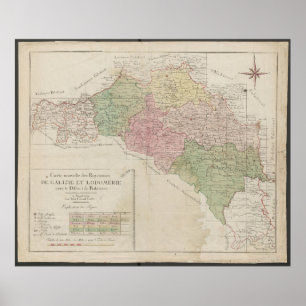 1780 Map of the Kingdoms of Galicia and Lodomeria Poster