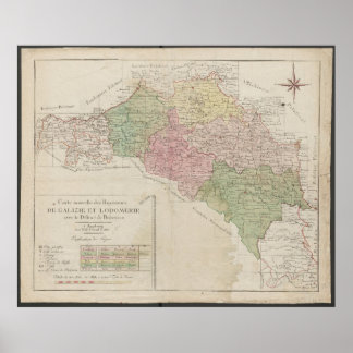 1780 Map of the Kingdoms of Galicia and Lodomeria Poster