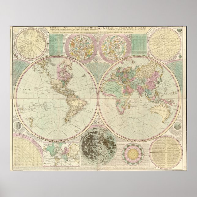 1780 Map of the World Poster (Front)