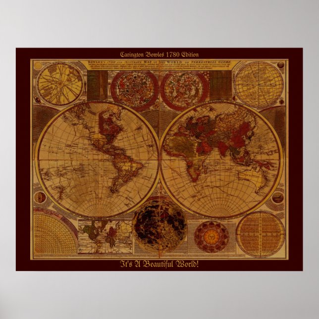 1780 Old World Map Art Poster (Front)