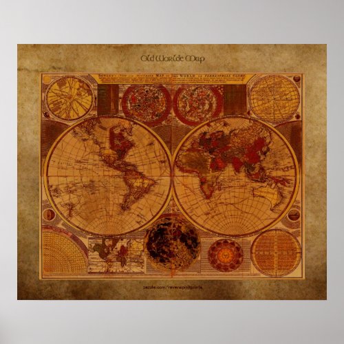 1780 Old World Map on Parchment effect Art Poster