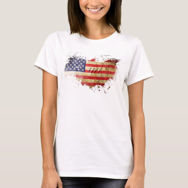 1787 American Flag USA T-Shirt (Front)