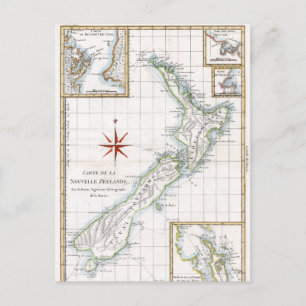 1787 New Zealand Map Postcard