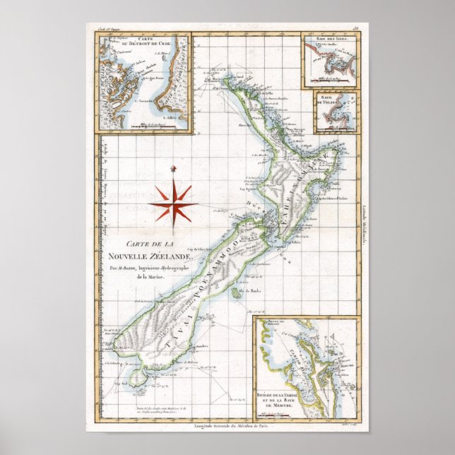 1787 New Zealand Map Poster (Front)