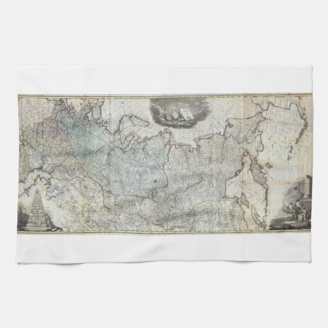 1787 Wall Map of the Russian Empire Kitchen Towel (Horizontal)