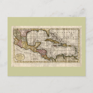 1790 Map of The West Indies by Dilly and Robinson Postcard