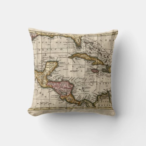 1790 Map of The West Indies by Dilly and Robinson Throw Pillow