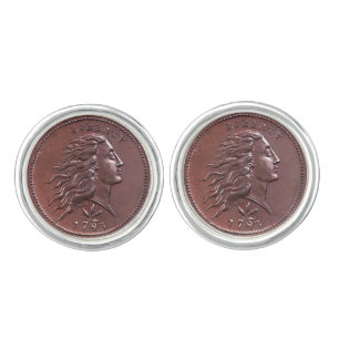 1793 Flowing Hair Large Cent Cufflinks