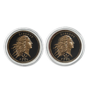 1793 Flowing Hair Large Cent Cufflinks