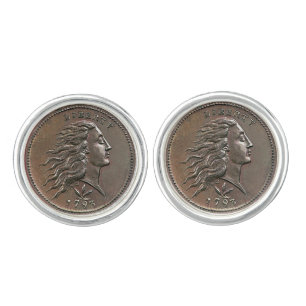 1793 Flowing Hair Large Cent Cufflinks
