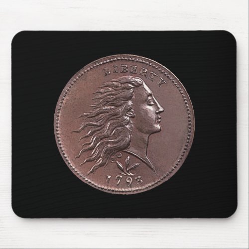 1793 Flowing Hair Large Cent Mouse Pad