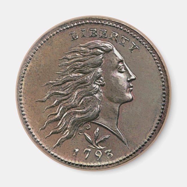 1793 Flowing Hair U.S. Penny Magnet (Front)