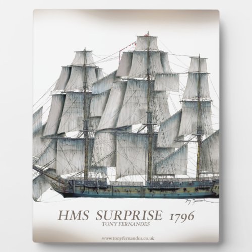 1796 HMS Surprise aged Plaque