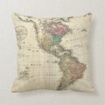 1796 Mannert Map of North and South America Throw Pillow 1796 Mannert Map of North and South America Throw Pillow